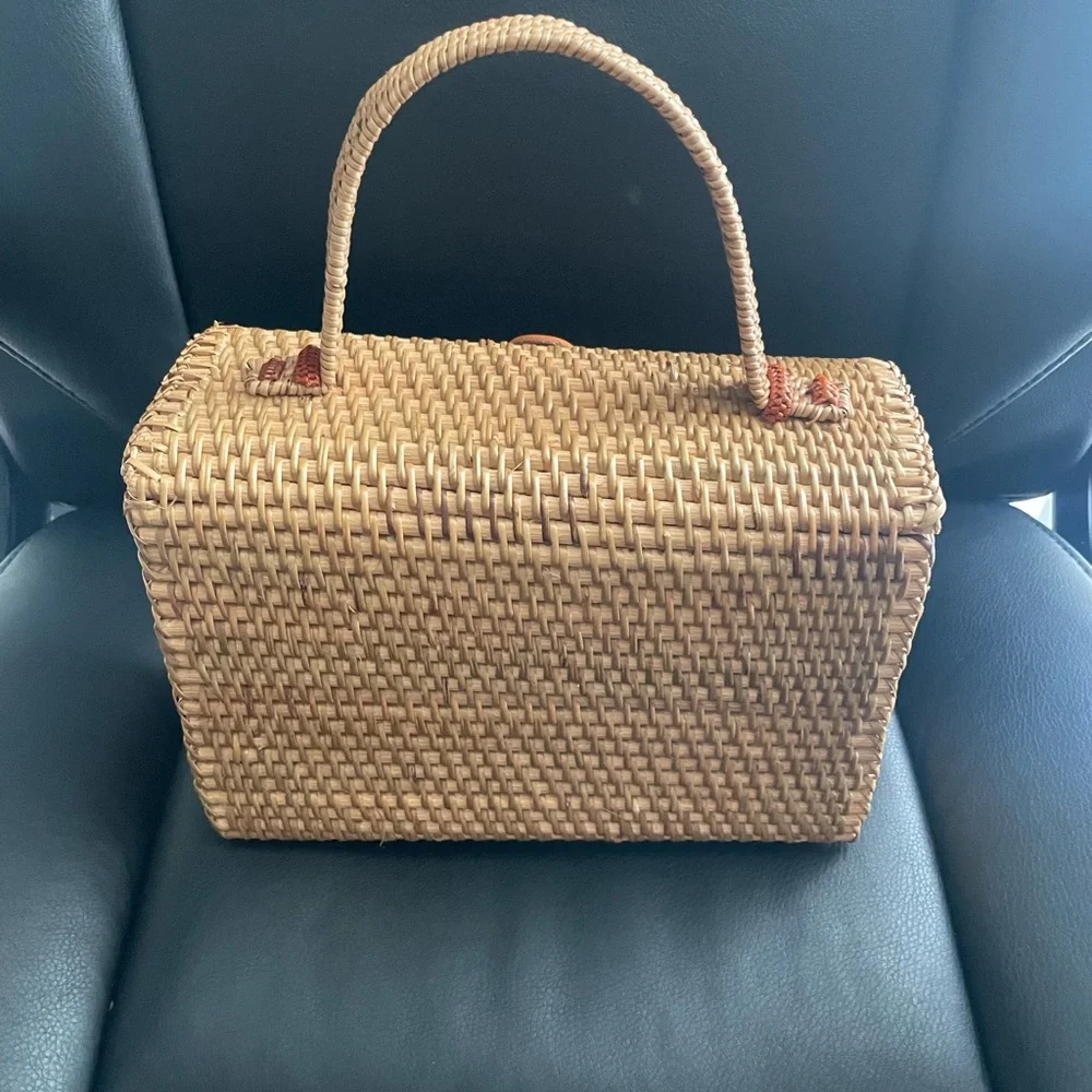 Rattan rectangular bag - Picture 2 of 3